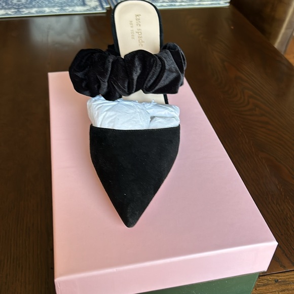 Kate Spade Black Suede Heels - Picture 2 of 5
